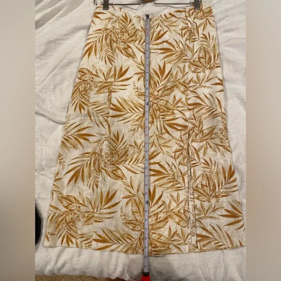 Lost & Wander Linen Blend Midi Skirt Tropical Print - Picture 11 of 12